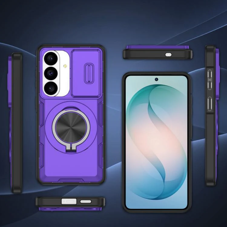 For Galaxy S26 5G Camshield Rotation Holder MagSafe Phone Case(Purple) - Image 2