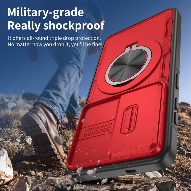 For Galaxy S26 5G Camshield Rotation Holder MagSafe Phone Case(Red) - Image 6