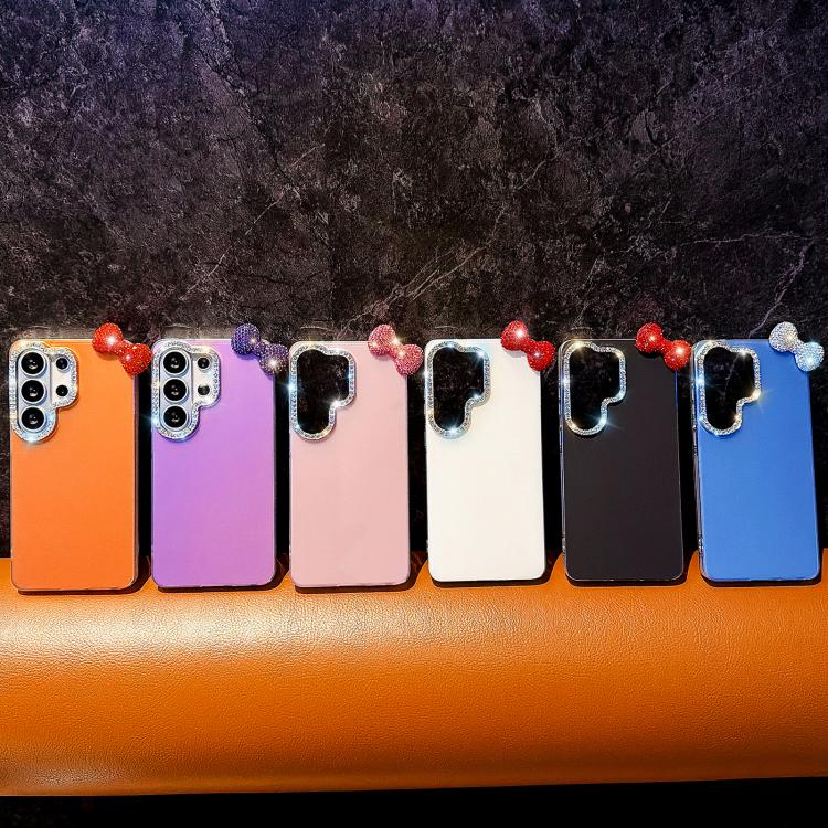 For Galaxy S26+ 5G Cute Bowknot Dopamine Color Skin-Friendly IMD Phone Case with Beaded Wrist Strap(White) - Image 2