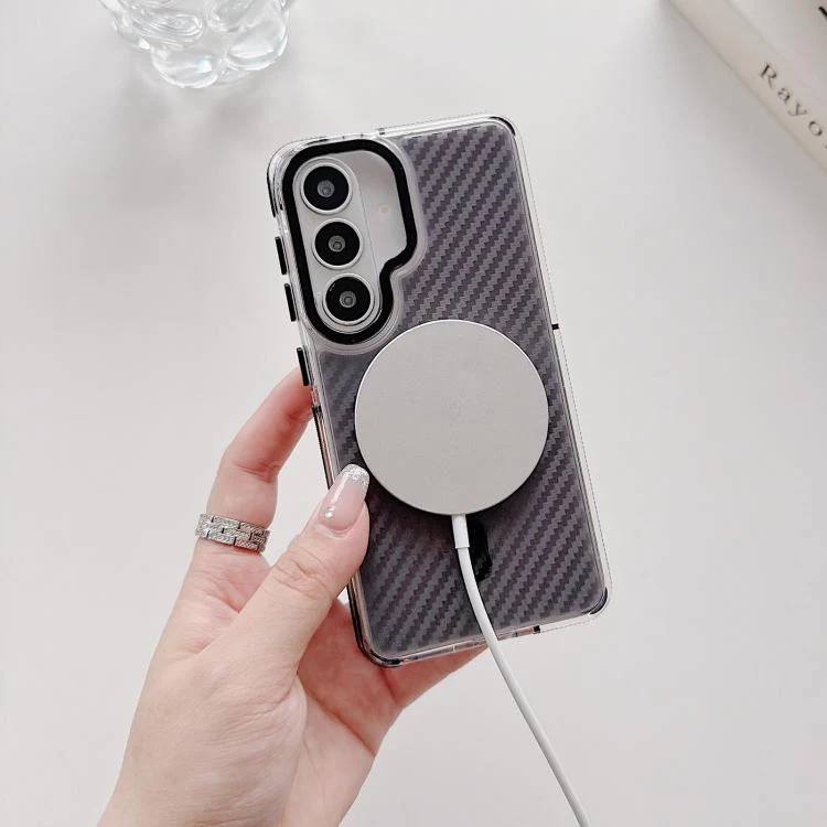 For Galaxy S26+ 5G Dual-Color Carbon Fiber Texture Magsafe Phone Case(Gray) - Image 6