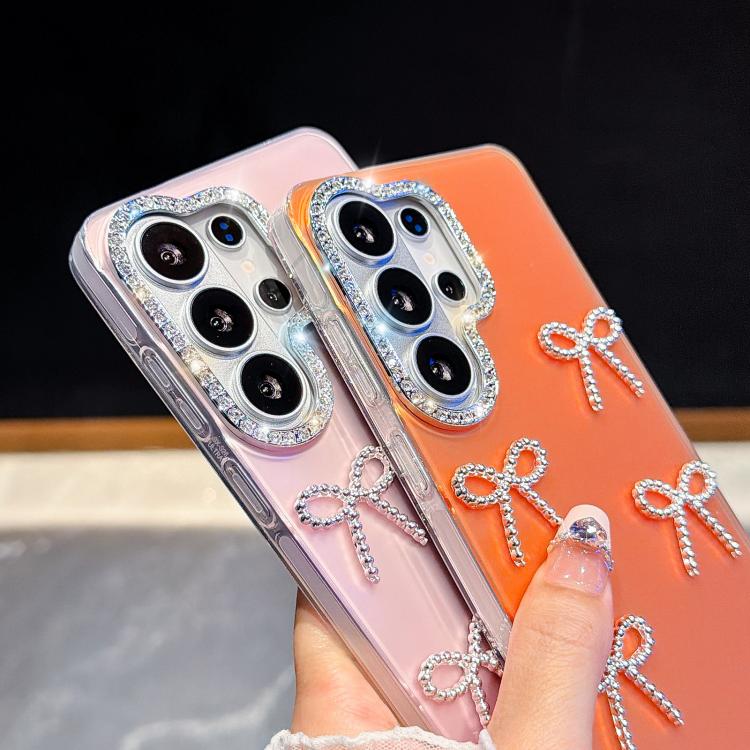 For Galaxy S26+ 5G Electroplated Bowknot Dopamine Color Skin-Friendly IMD Phone Case with Beaded Wrist Strap(Black) - Image 5