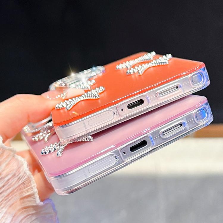 For Galaxy S26 5G Electroplated Bowknot Dopamine Color Skin-Friendly IMD Phone Case with Beaded Wrist Strap(Black) - Image 6