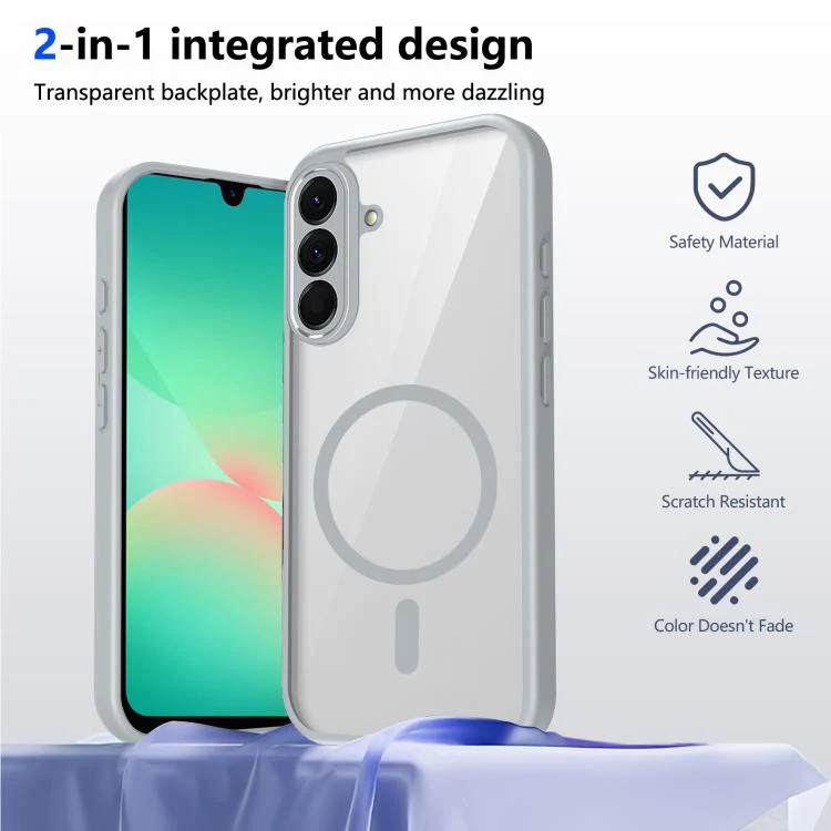 For Galaxy S26+ 5G Matte PC Skin-feel Magnetic Shockproof Phone Case(Grey) - Image 2