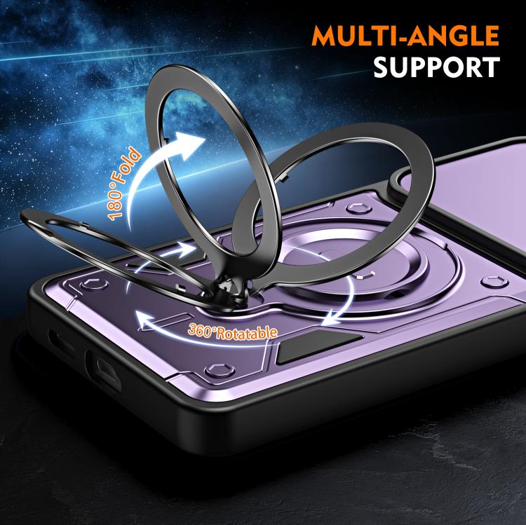 For Galaxy S26 5G Ring Holder Lens Slide Cover Phone Case(Blue) - Image 3