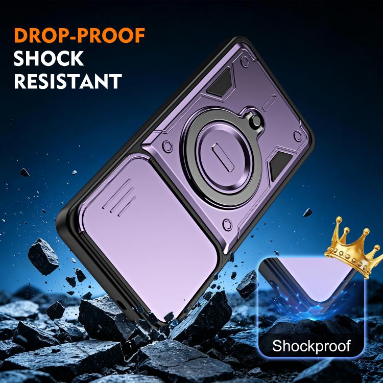For Galaxy S26 5G Ring Holder Lens Slide Cover Phone Case(Orange) - Image 9