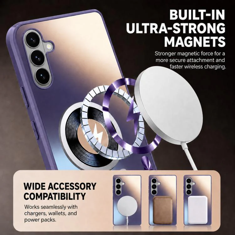 For Galaxy S26+ 5G Vacuum Electroplated Magnetic Phone Case(Black) - Image 4