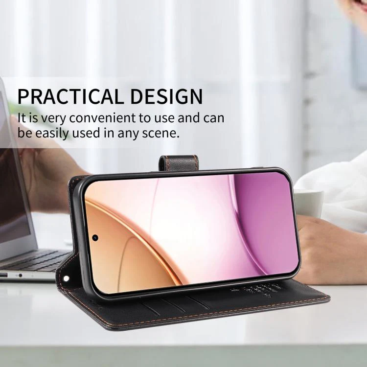 For Galaxy S26 Edge 5G BETOPNICE Pearlescent RFID Vegan Leather Phone Case with Strap(Black) - Image 7