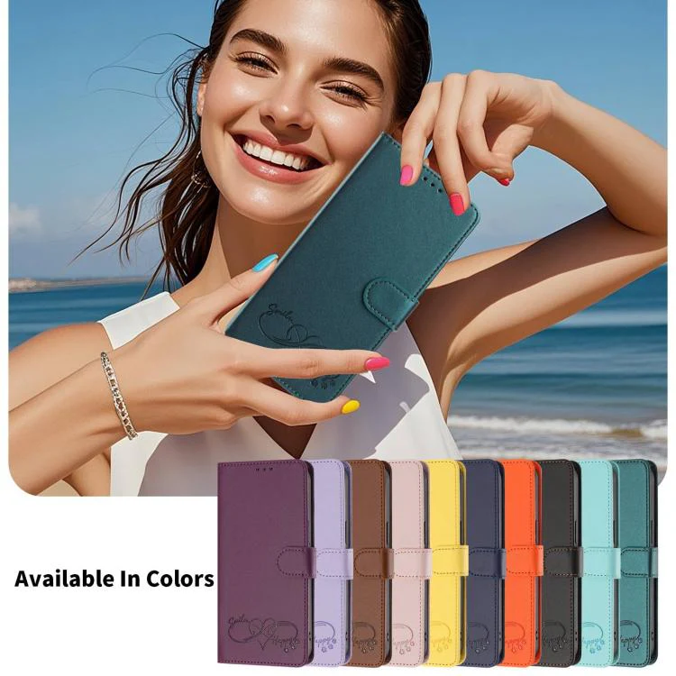 For Galaxy S26 Edge 5G Happy Heart Pattern Magnetic Closure Vegan Leather Phone Case with Wrist Strap(Green) - Image 12