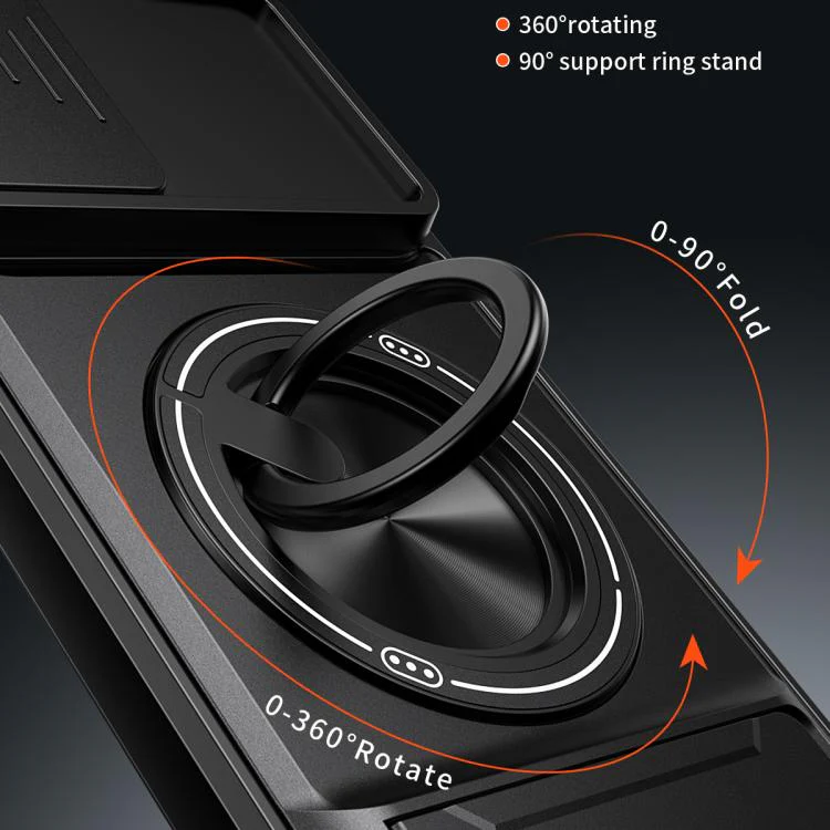 For Galaxy S26 Edge 5G Lens Sliding Window Multifunctional Magnetic Shockproof Phone Case(Titanium Gray) - Image 5