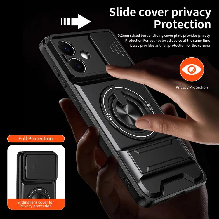 For Galaxy S26 Edge 5G Lens Sliding Window Multifunctional Magnetic Shockproof Phone Case(Titanium Gray) - Image 7