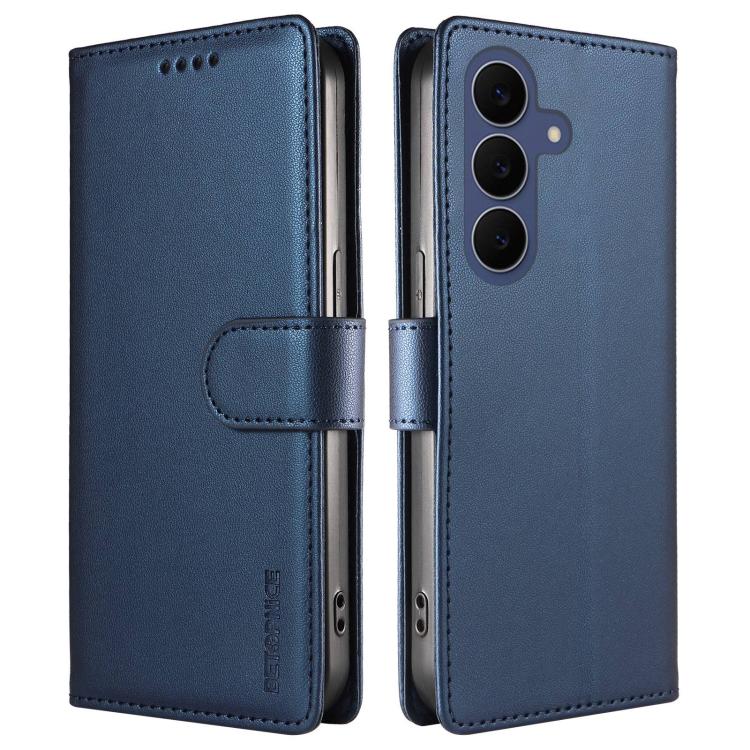 For Galaxy S26 FE 5G BETOPNICE Pearlescent RFID Vegan Leather Phone Case with Strap(Blue) - Image 2