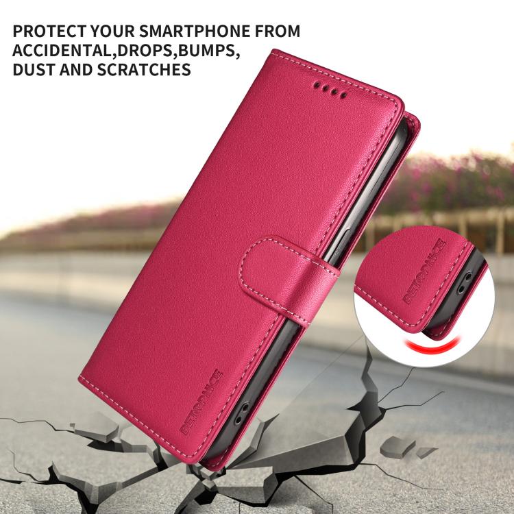 For Galaxy S26 FE 5G BETOPNICE Pearlescent RFID Vegan Leather Phone Case with Strap(Red) - Image 5