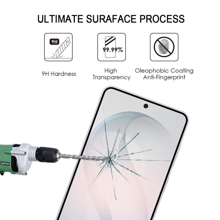 For Galaxy S26 FE 5G High Aluminum Full Screen Silk Printing Tempered Glass Film, Support Fingerprint Unlocking - Image 6