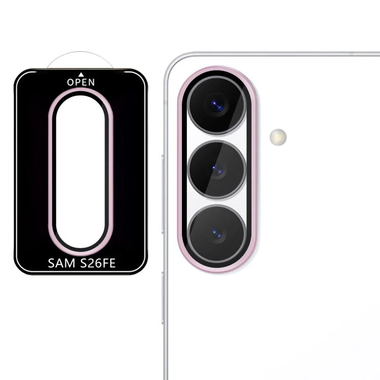For Galaxy S26 FE 5G Kalebol No Flicker Ultra-Thin Individual Camera Lens Tempered Glass Film(Pink)