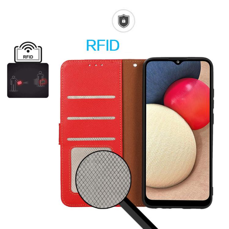 For Galaxy S26 FE 5G KHAZNEH Litchi Texture Leather RFID Phone Case(Red) - Image 4