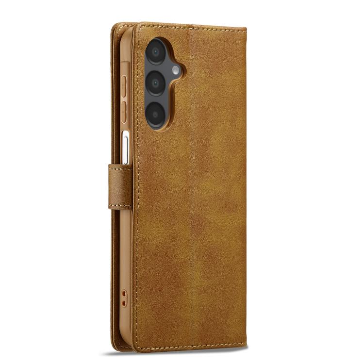 For Galaxy S26 FE 5G LC.IMEEKE Calf Texture Leather Phone Case(Brown) - Image 3