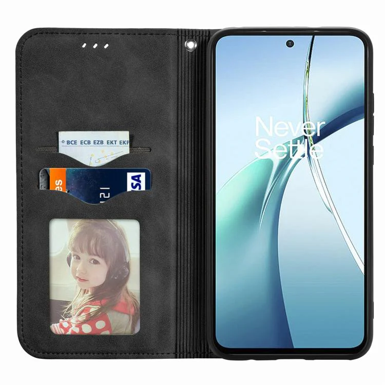 For Galaxy S26 FE 5G Retro Skin Feel Magnetic Leather Phone Case(Black) - Image 3