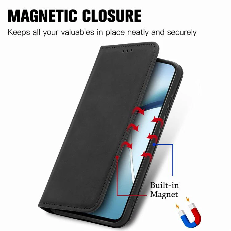For Galaxy S26 FE 5G Retro Skin Feel Magnetic Leather Phone Case(Black) - Image 5