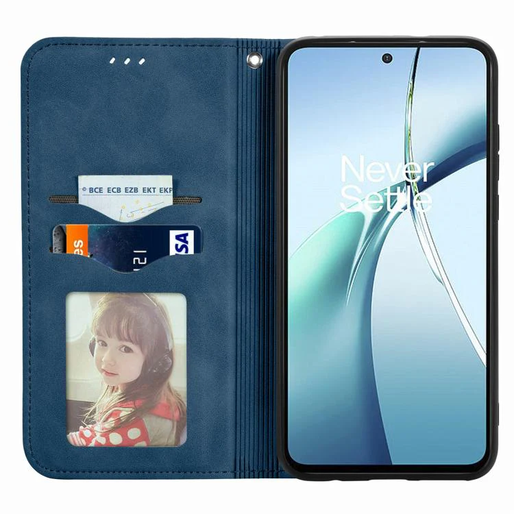 For Galaxy S26 FE 5G Retro Skin Feel Magnetic Leather Phone Case(Blue) - Image 3