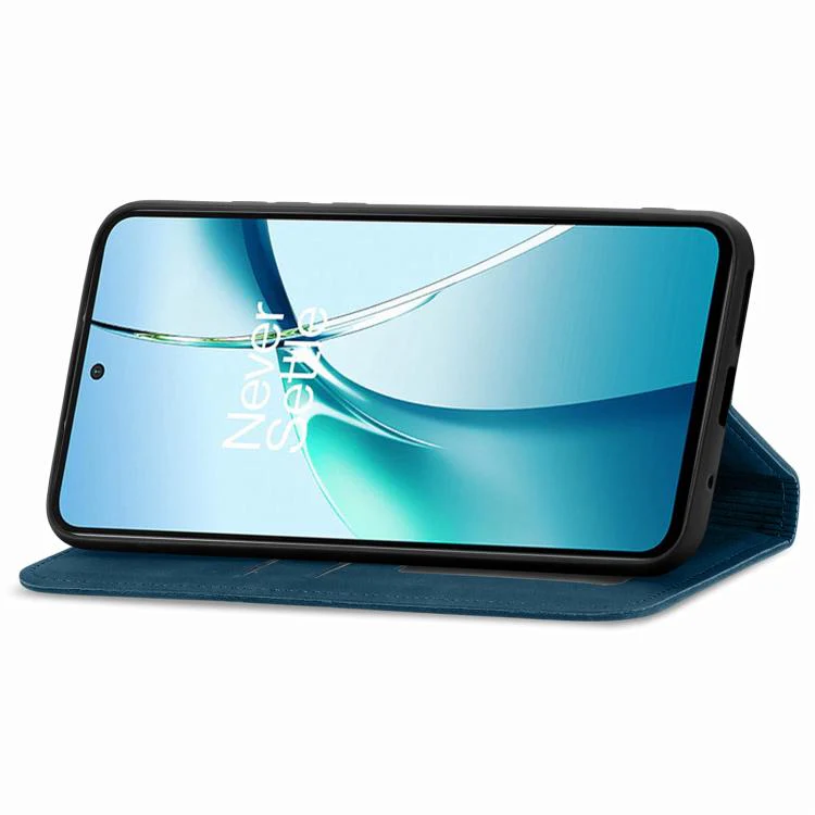 For Galaxy S26 FE 5G Retro Skin Feel Magnetic Leather Phone Case(Blue) - Image 4