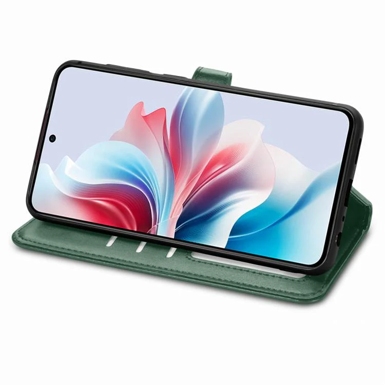 For Galaxy S26 FE 5G Retro Solid Color Buckle Leather Phone Case(Green) - Image 4