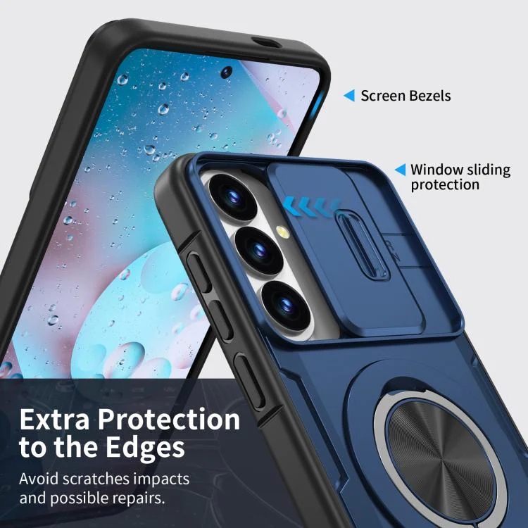 For Galaxy S26+ / S25+ / S24+ 5G Camshield Rotation Holder MagSafe Phone Case(Blue) - Image 5