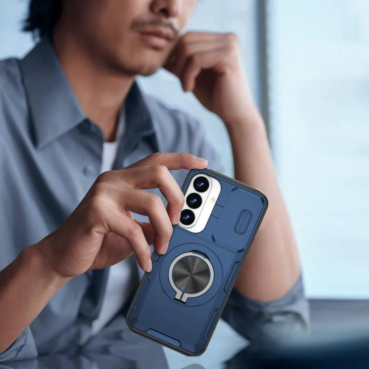 For Galaxy S26+ / S25+ / S24+ 5G Camshield Rotation Holder MagSafe Phone Case(Blue) - Image 7