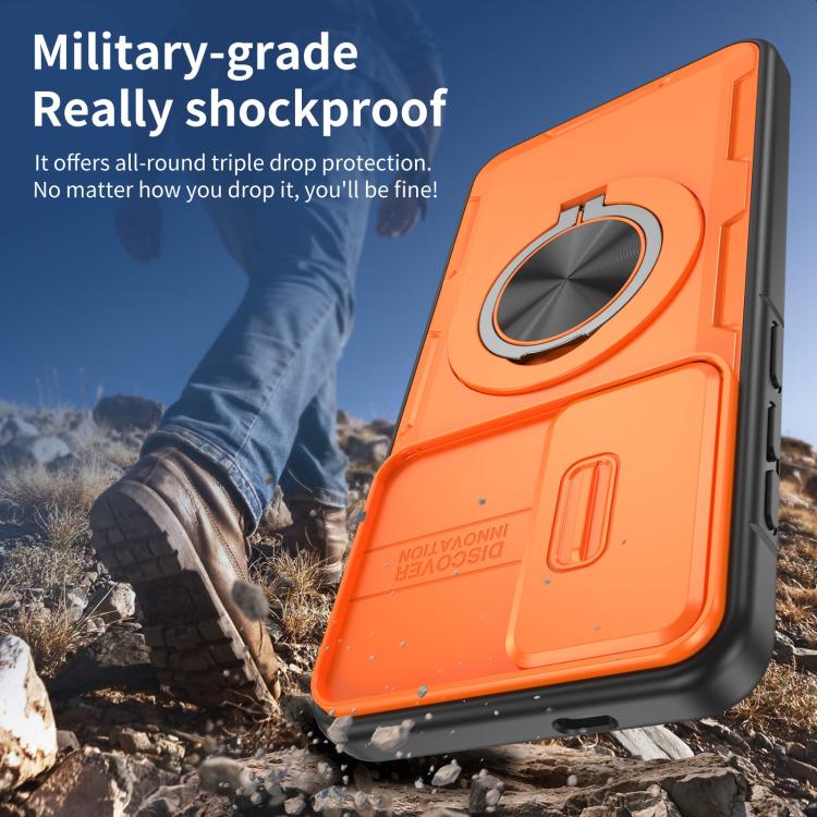 For Galaxy S26+ / S25+ / S24+ 5G Camshield Rotation Holder MagSafe Phone Case(Orange) - Image 6