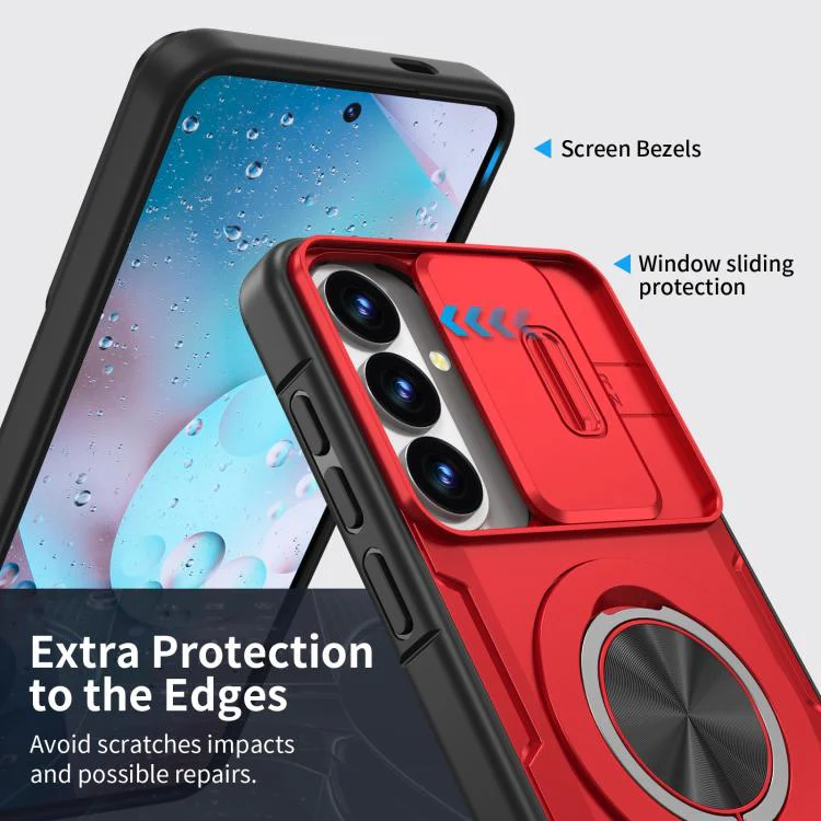 For Galaxy S26+ / S25+ / S24+ 5G Camshield Rotation Holder MagSafe Phone Case(Red) - Image 5