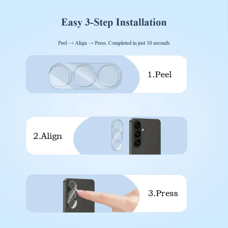 For Galaxy S26 / S26+ 5G 2pcs/Set LeReach TF Series 3D Full Coverage Version HD Wear-Resistant Camera Lens Glass Film(Black) - Image 8