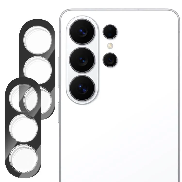 For Galaxy S26 Ultra 5G 2pcs/Set LeReach TF Series 3D Full Coverage Version HD Wear-Resistant Camera Lens Glass Film(Black)