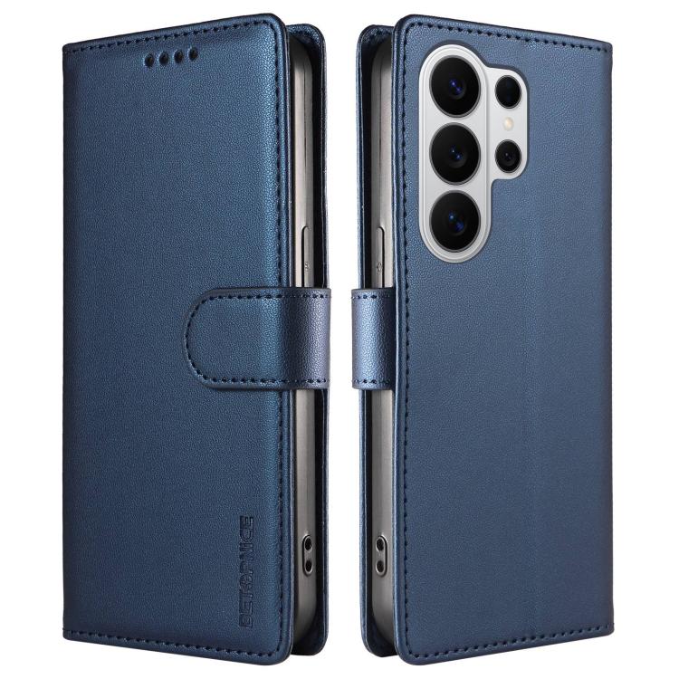 For Galaxy S26 Ultra 5G BETOPNICE Pearlescent RFID Vegan Leather Phone Case with Strap(Blue) - Image 2