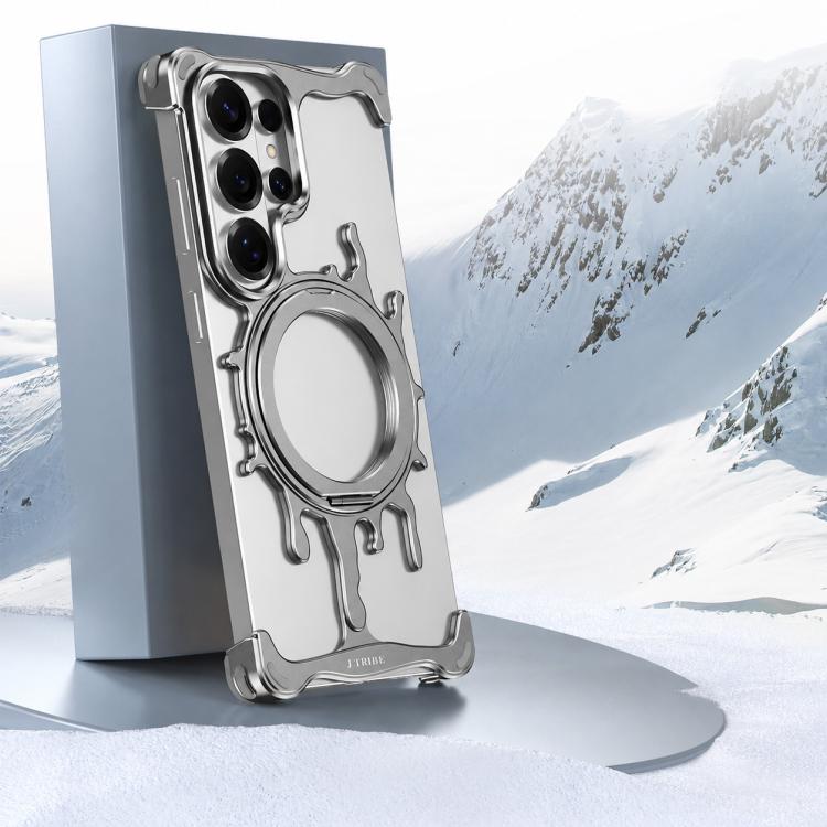 For Galaxy S26 Ultra 5G J TRIBE Glacier Series Cooling 360-Degree Rotating Holder Magnetic Phone Case(Grey)