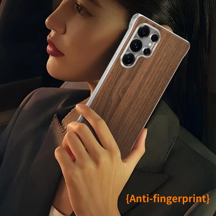 For Galaxy S26 Ultra 5G J TRIBE Metal Frameless Wood Texture MagSafe Phone Case(Walnut) - Image 2