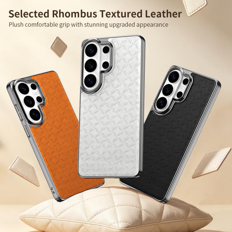 For Galaxy S26 Ultra 5G Rhombus Texture Magnetic Vegan Leather Phone Case(Red) - Image 2