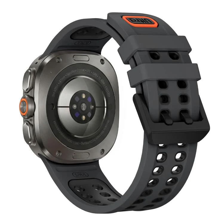 For Galaxy Watch Ultra 2025 / Ultra 47mm Two Color Double-Row Pin Buckle Silicone Watch Band(Coal Black) - Image 2