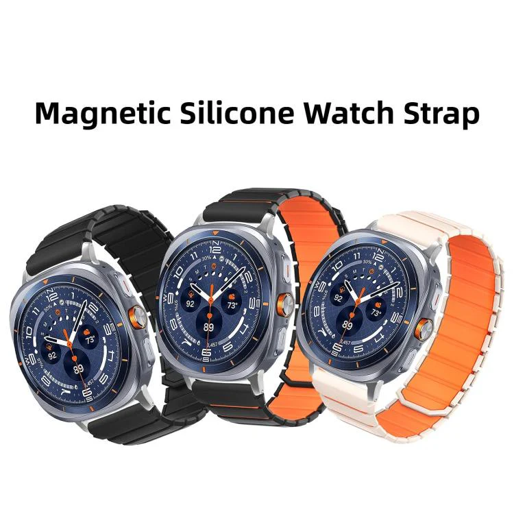 For Galaxy Watch Ultra 2026-2024 Two Color Magnetic Silicone Watch Band(Cloudy Blue) - Image 3