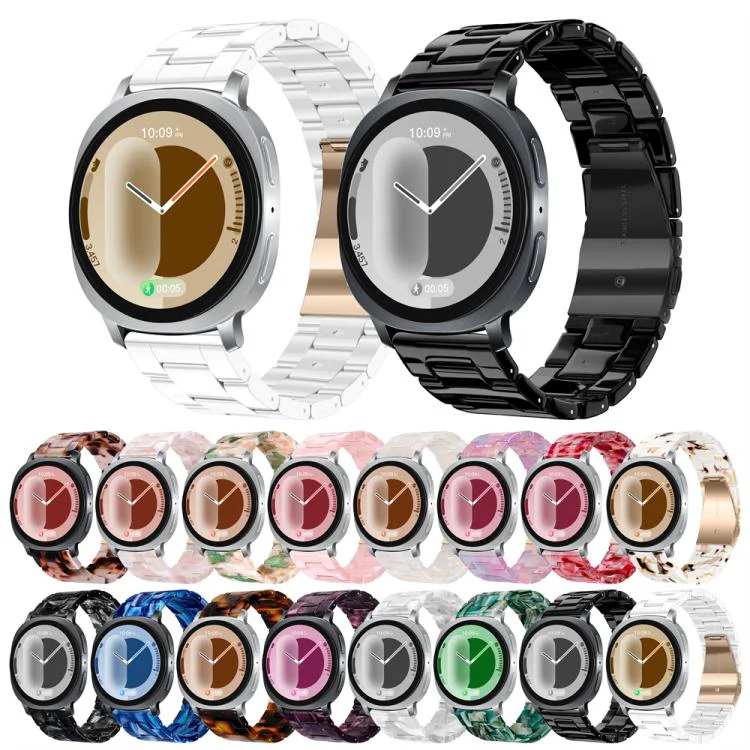 For Galaxy Watch Ultra 47mm / Ultra 2025 Butterfly Clasp Three Beads Resin Watch Band with Removal Tool(Pearl White) - Image 2