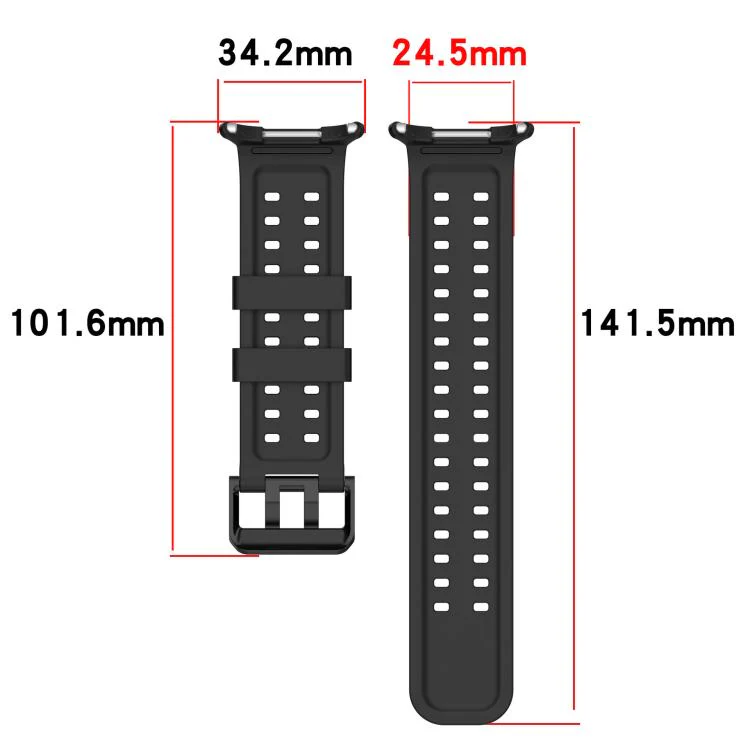 For Galaxy Watch Ultra 47mm / Ultra 2025 Double-Row Pin Buckle Silicone Watch Band(Black) - Image 5