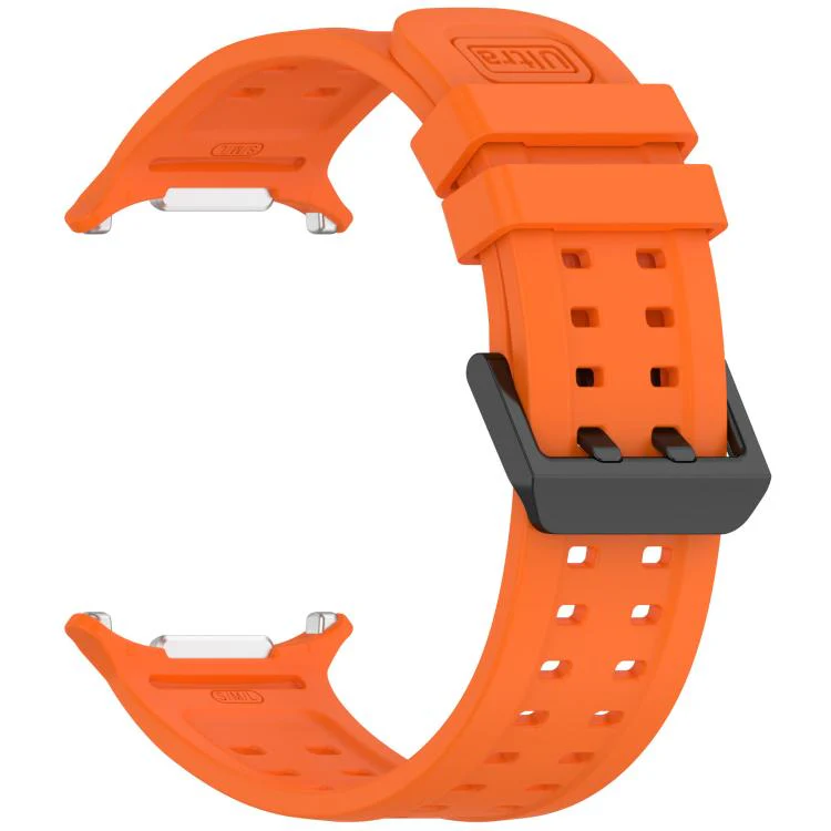 For Galaxy Watch Ultra 47mm / Ultra 2025 Double-Row Pin Buckle Silicone Watch Band(Orange) - Image 2