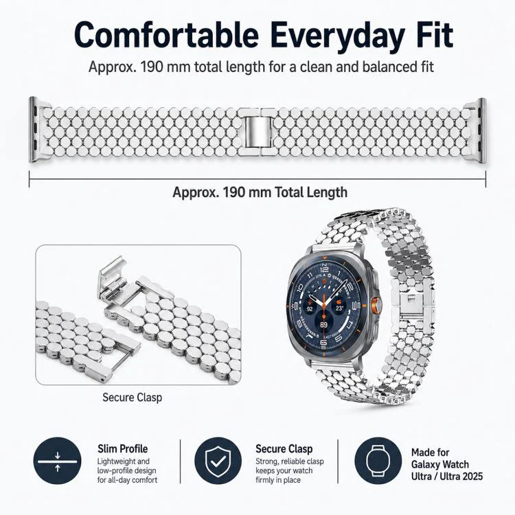 For Galaxy Watch Ultra / Ultra 2025 4 Pack xDfind Fish Scale Texture Metal Watch Band - Image 5
