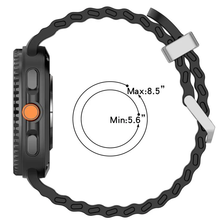 For Galaxy Watch8 / Watch8 Classic Ocean Two Color Dual-Row Hole Silver Buckle Silicone Watch Band(Starlight Orange) - Image 7