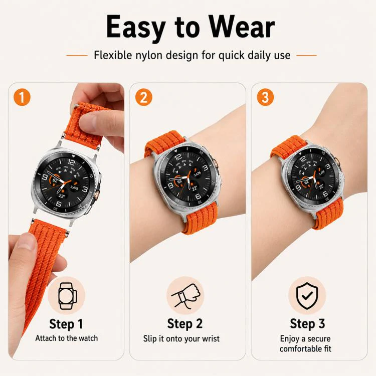 For Galaxy Watch8 / Watch8 Classic xDfind Nylon Breathable Hook And Loop Fastener Watch Band(Green) - Image 8