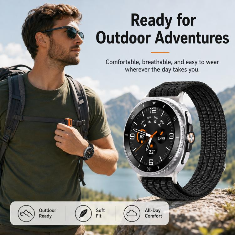 For Galaxy Watch8 / Watch8 Classic xDfind Nylon Breathable Hook And Loop Fastener Watch Band(Pink) - Image 11