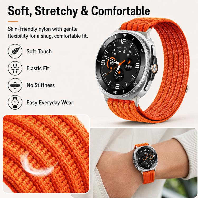 For Galaxy Watch8 / Watch8 Classic xDfind Nylon Breathable Hook And Loop Fastener Watch Band(Pink) - Image 7