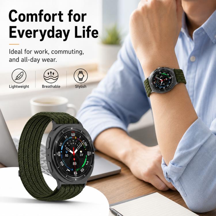 For Galaxy Watch8 / Watch8 Classic xDfind Nylon Breathable Hook And Loop Fastener Watch Band(Pink) - Image 9