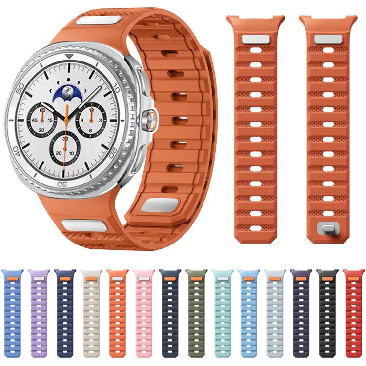 For Galaxy Watch9/8/9 Classic/8 Classic Dot Pattern Magnetic Solid Color Silicone Watch Band(Dark Blue) - Image 3