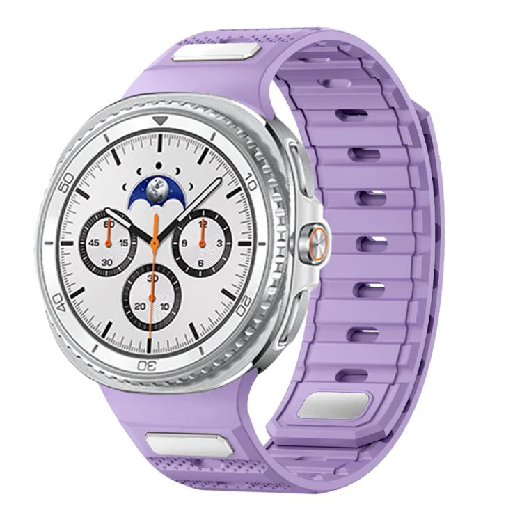 For Galaxy Watch9/8/9 Classic/8 Classic Dot Pattern Magnetic Solid Color Silicone Watch Band(Lilac)