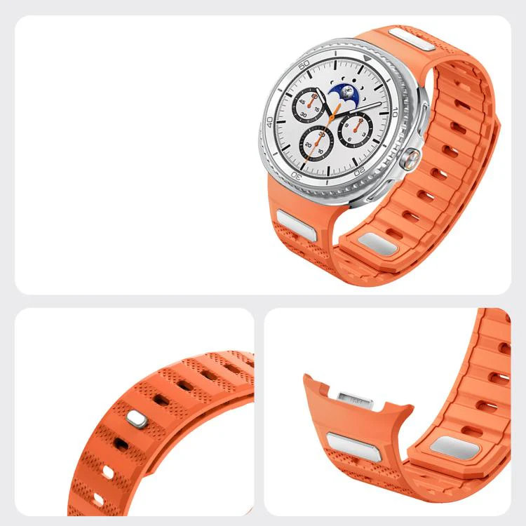 For Galaxy Watch9/8/9 Classic/8 Classic Dot Pattern Magnetic Solid Color Silicone Watch Band(Lilac) - Image 4