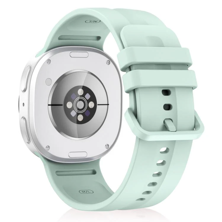 For Galaxy Watch9 / 8 / 9 Classic / 8 Classic Solid Color Vertical Striped Silicone Watch Band Size: L(Light Green) - Image 2